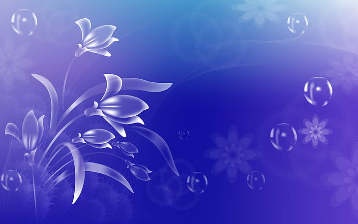 Nature HD, blue flower wallpaper, nature, artistic, HD wallpaper