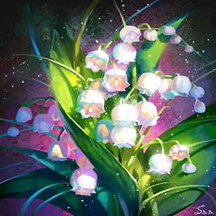 Maiglöckchen, Strauß, Kunst, Blumen, HD-Hintergrundbild HD wallpaper