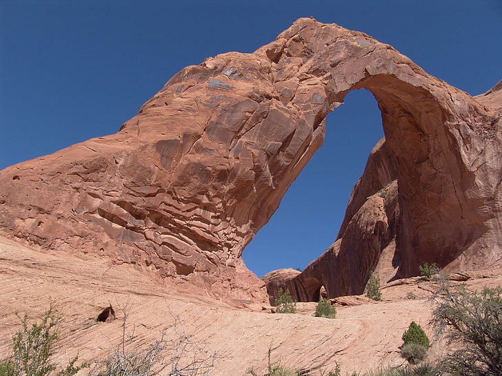 arches, corona arch, enormous, eroded, erosion, formation, formations, geological, geology, hike, hiking, landscape, moab, nature, rock, royalty, sandstone, scenery, stone arch, utah, HD wallpaper