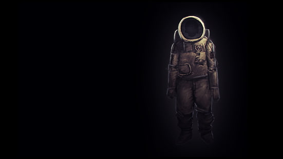 Астронавты, скафандр, рисунок, черный фон 1920x1080 Самолет Космос HD Art, космонавты, скафандр, HD обои HD wallpaper