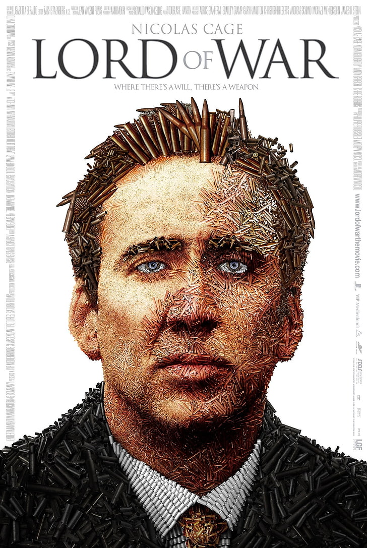 Nicolas Cage Lord of War donde hay una voluntad, hay una portada de libro de armas, Lord of War, Nicolas Cage, películas, Fondo de pantalla HD, fondo de pantalla de teléfono