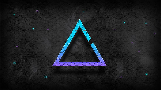 Dreieck, Sechseck, Sterne, Schatten, Minimalismus, HD-Hintergrundbild HD wallpaper