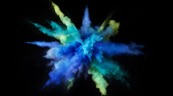 Explosión de color cian, verde, verde azulado y humo azul, computadoras, Mac, colorido, sierra, macos, macbook, cian, humo, explosión, Fondo de pantalla HD HD wallpaper