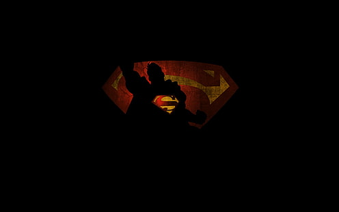 ブラックスーパーマンHD、スーパーマンロゴ、漫画/コミック、ブラック、スーパーマン、 HDデスクトップの壁紙 HD wallpaper