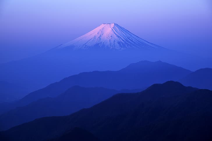 mountains, dal, Fuji, distance, Takashi, HD wallpaper