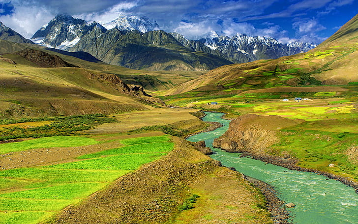 paisaje, mongolia, montañas, naturaleza, río, Fondo de pantalla HD