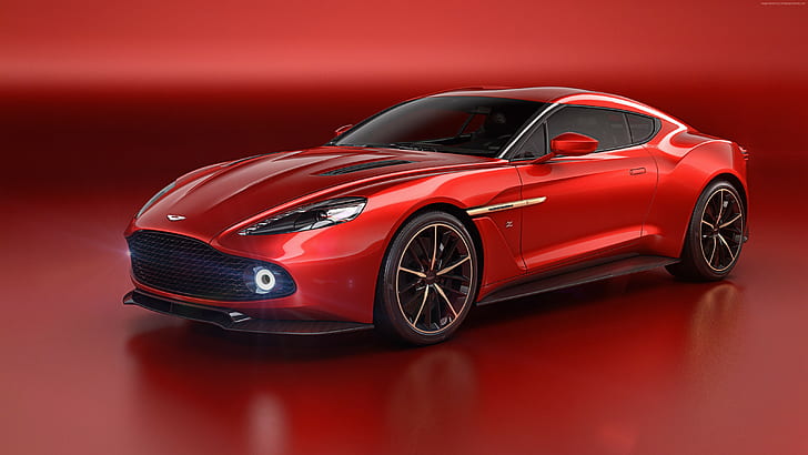 Zagato, red, supercar, Aston Martin Vanquish Zagato, HD wallpaper