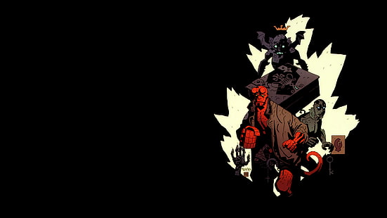 Hellboy Black HD, dessin animé / bande dessinée, noir, hellboy, Fond d'écran HD HD wallpaper