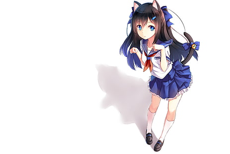 anime dziewczyny, kotka, nekomimi, Tapety HD HD wallpaper