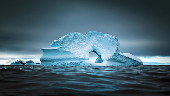 snow, ice, iceberg, water, ocean, melt, melting, antarctic peninsula, cold, cierva cove, arctic ocean, sea ice, arch, polar ice cap, arctic, ice cap, HD wallpaper HD wallpaper
