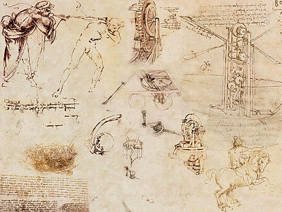 Leonardo, สเก็ตช์, Vinci, วอลล์เปเปอร์ HD HD wallpaper