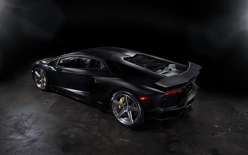 coche negro, coche, Lamborghini Aventador, coches negros, Super Car, vehículo, Fondo de pantalla HD HD wallpaper