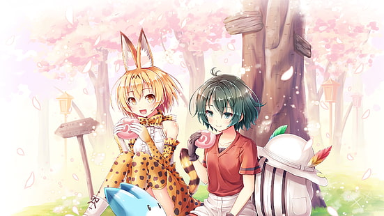 Anime, Kemono Freunde, Kaban (Kemono Freunde), Serval (Kemono Freunde), HD-Hintergrundbild HD wallpaper