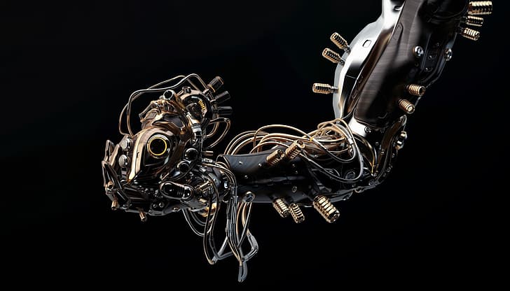 fiction, robot, hand, art, heart, Vladislav Ociacia, Robotic hand holds artificial heart These image, HD wallpaper