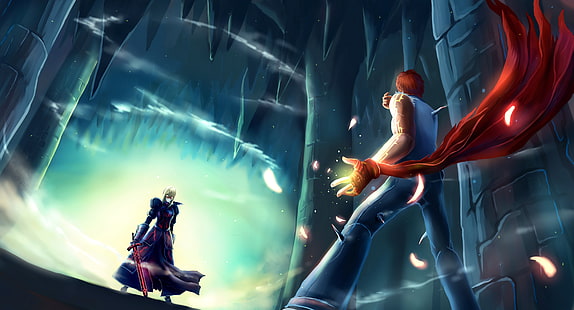 zwei Anime Charaktere digitales Hintergrundbild, Fate / Stay Night, Anime, Sabre, Fate Series, HD-Hintergrundbild HD wallpaper
