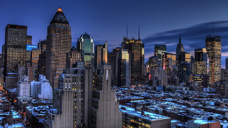 Terrain à bâtir de grande hauteur, New York City, ville, paysage urbain, Fond d'écran HD