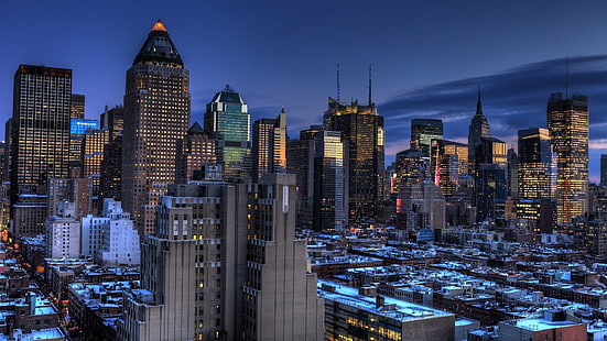 banyak gedung bertingkat tinggi, Kota New York, kota, Cityscape, Wallpaper HD HD wallpaper