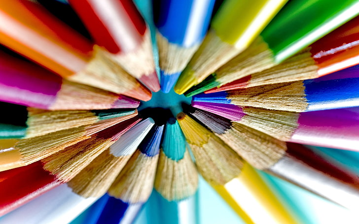 lot de crayons de couleurs assorties, crayons de couleur, couleur, ensemble, collection, Fond d'écran HD