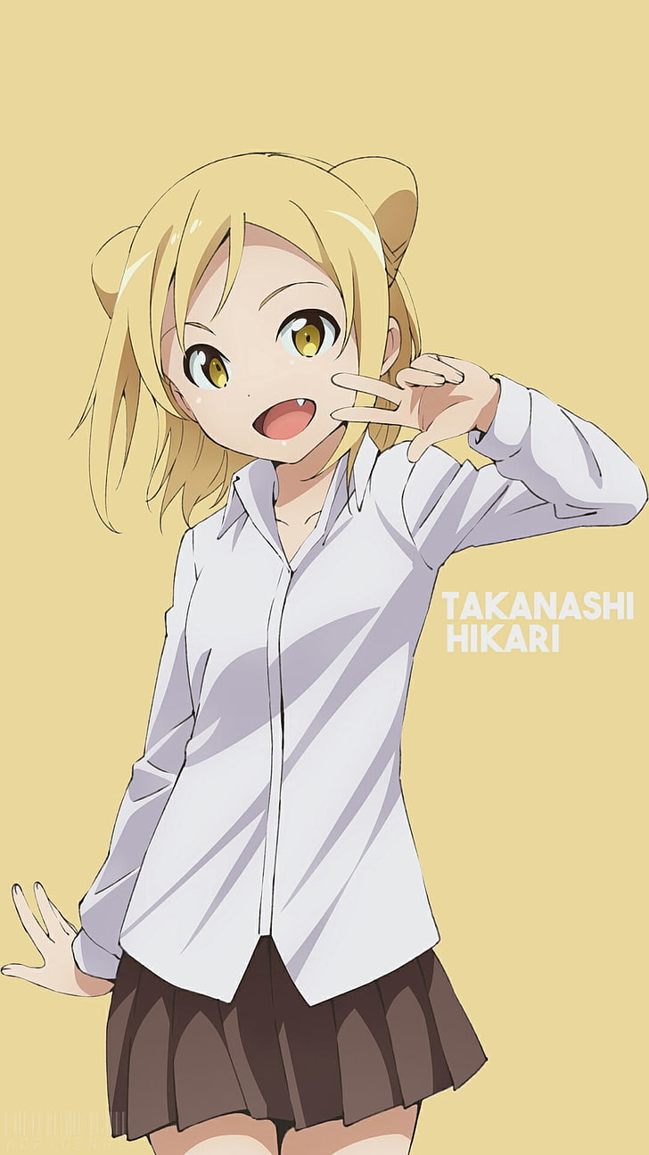 Demi-chan wa Kataritai, gadis-gadis anime, Takanashi Hikari, Wallpaper HD, wallpaper seluler