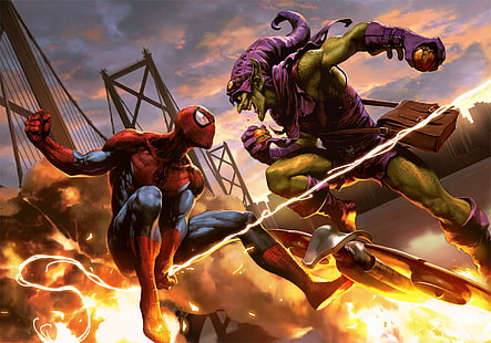 Marvel Comics, filmy, komiksy, Spider-Man, Green Goblin, superbohater, Marvel Cinematic Universe, Tapety HD HD wallpaper