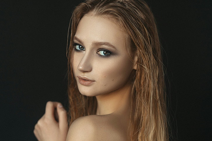 портрет, Максим Макаров, блондинка, лицо, женщины, HD обои