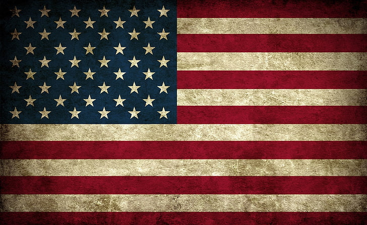 Гранж флаг США, флаг США, художественный, гранж, флаг, HD обои