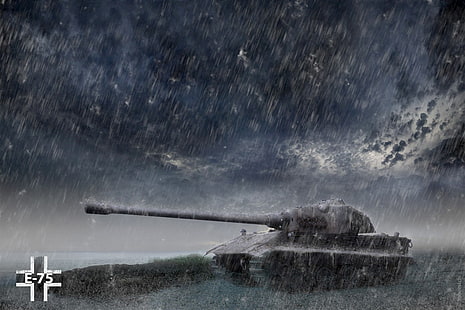 black battle tank, E-75, World of Tanks, tank, HD wallpaper HD wallpaper