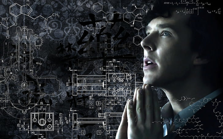 Sherlock Holmes, Benedict Cumberbatch, nauka, Tapety HD