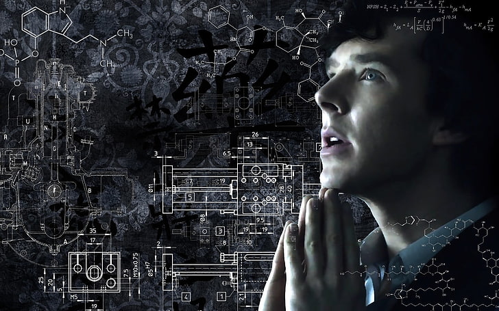 Benedict Cumberbatch, Sherlock Holmes, science, Benedict Cumberbatch, Fond d'écran HD