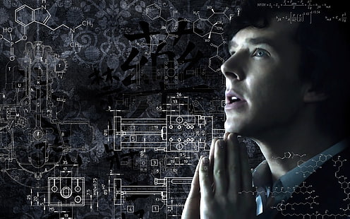 Benedict Cumberbatch, Sherlock Holmes, ciência, Benedict Cumberbatch, HD papel de parede HD wallpaper