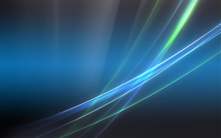 син и зелен дигитален тапет, абстрактен, форми, линии, син, циан, HD тапет