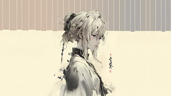  Violet Evergarden, ink and wash, women, anime, HD wallpaper HD wallpaper
