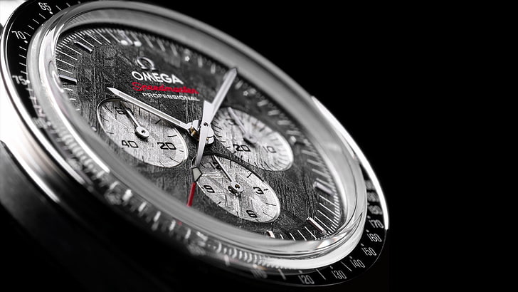 okrągły szary i srebrny chronograf Omega, zegarek, luksusowe zegarki, Omega (zegarek), Tapety HD