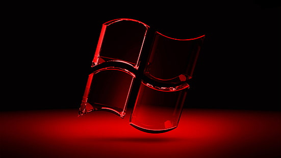 logotipo vermelho do Windows, computador, flor, vidro, gotas, luz, cor, logotipo, pétalas, emblema, janelas, o volume, sistema operacional, HD papel de parede HD wallpaper