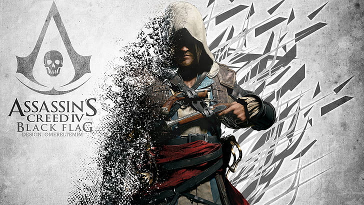 Assassin's Creed Black Flag Pirate HD, video game, hitam, s, flag, pembunuh, kredo, bajak laut, Wallpaper HD