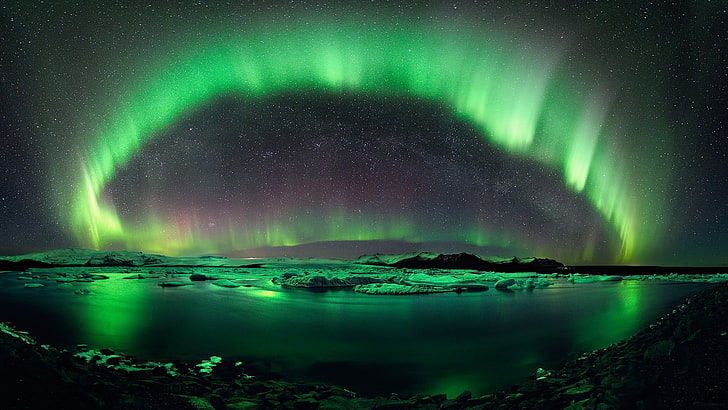 Aurorae, Himmel, Natur, Landschaft, Sterne, Nacht, HD-Hintergrundbild