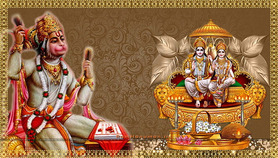 Senhor Hanuman Shri Ram, deus hindu, Deus, Senhor Hanuman, HD papel de parede HD wallpaper