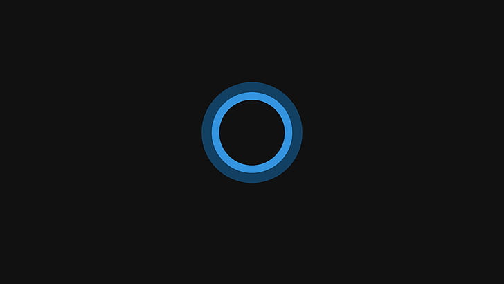 Windows 10, кръг, минимализъм, Cortana, HD тапет