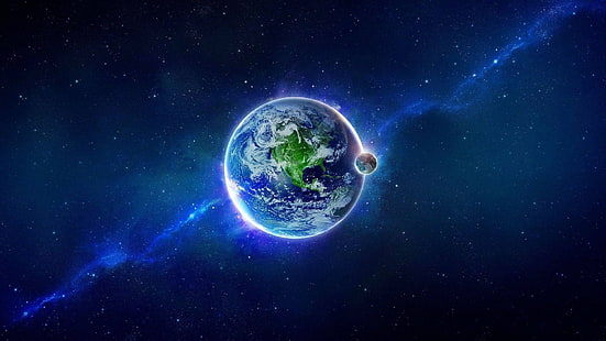 Planet Erde, Planet, Erde, Weltraum, Galaxie, Sterne, 3D, HD-Hintergrundbild HD wallpaper