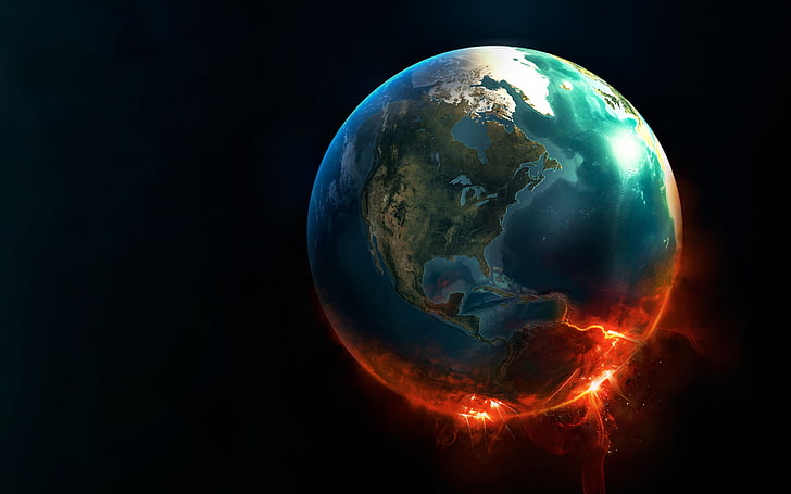 ภาพประกอบดาวเคราะห์สีน้ำเงินและสีเขียวโลก, วอลล์เปเปอร์ HD