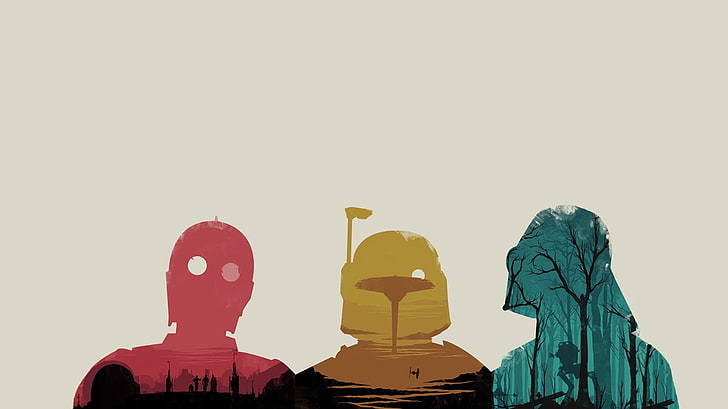Lukisan karakter Star Wars, Darth Vader, film, fiksi ilmiah, Star Wars, Olly Moss, Wallpaper HD