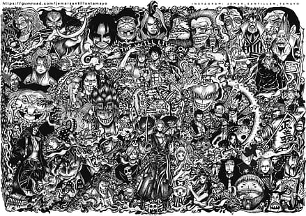 One Piece, Роджър, Маймуна Д. Луфи, вицеадмирал пушач, Маймуна Д. Гарп, манга, Голяма мама, бяла брада, Черна брада, HD тапет HD wallpaper