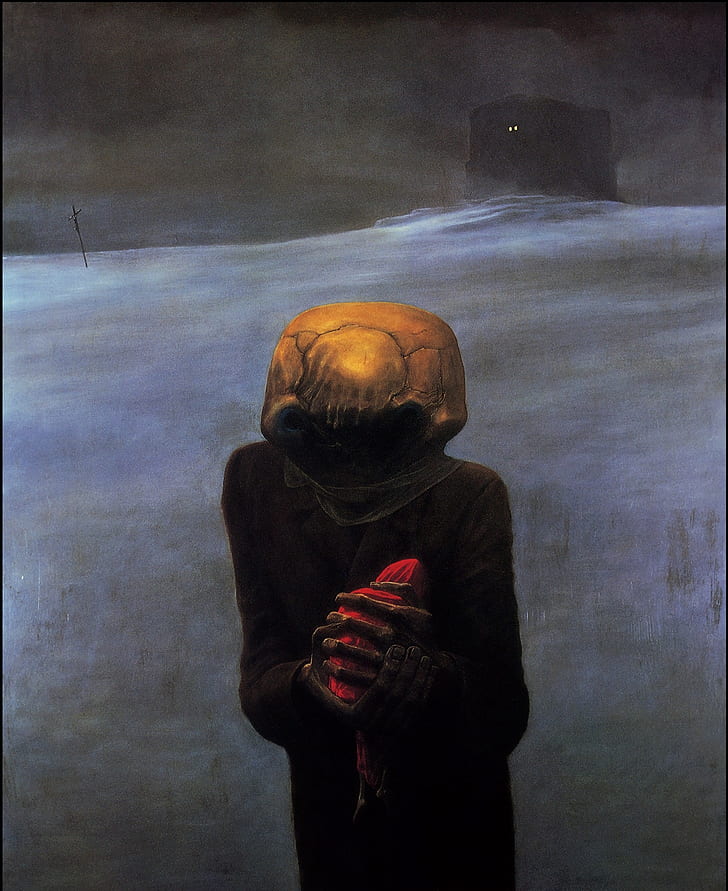 Zdzisław Beksiński, произведение на изкуството, HD тапет, тапет за телефон