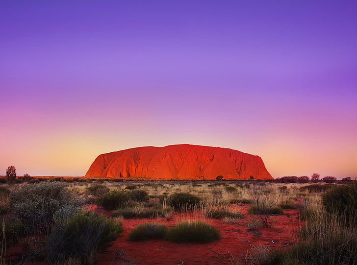 Uluru Rock, heure d'or, Océanie, Australie, Ayers Rock, Fond d'écran HD