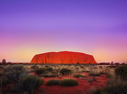 Uluru Rock, golden hour, Oceania, Australia, Ayers Rock, HD wallpaper HD wallpaper