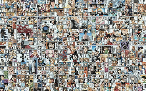 Bleichen, Gintama, Anime, Naruto Shippuuden, Collage, Death Note, Dragon Ball Z, Dragon Ball, Manga, Der Prinz des Tennis, One Piece, Jäger x Jäger, Schamanen-König, HD-Hintergrundbild HD wallpaper