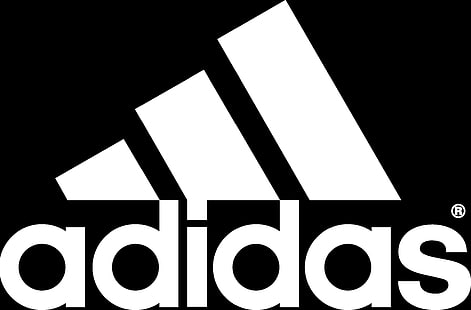 أديداس ، أسود أبيض ، شعار ، علامة تجارية ، حروف، خلفية HD HD wallpaper