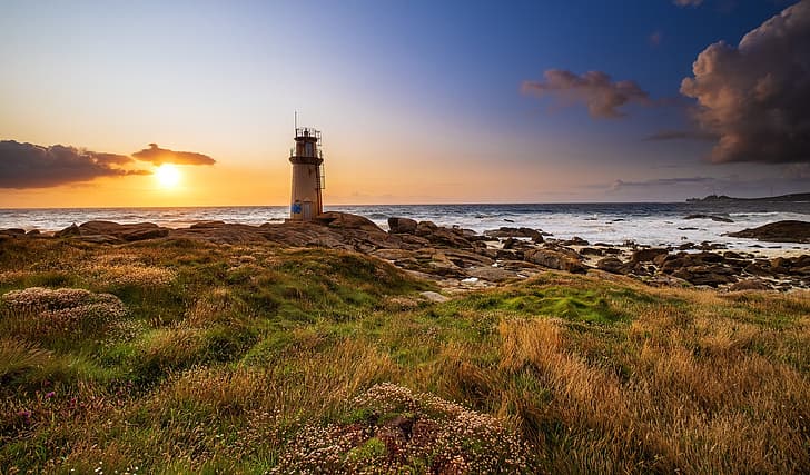 coast, lighthouse, Spain, Galicia, HD wallpaper