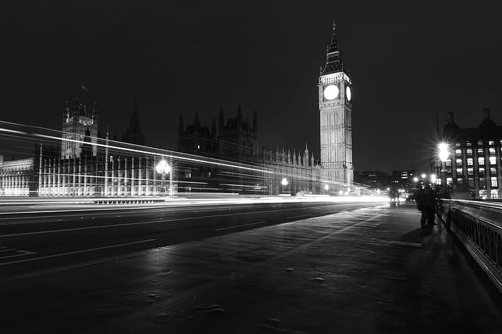 landmark, city, ben, england, night, big, london, HD wallpaper