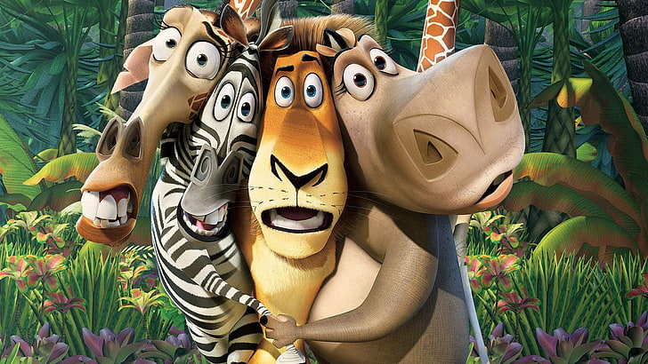 Madagascar wallpaper, film, Madagascar (film), zebre, film animati, Sfondo HD